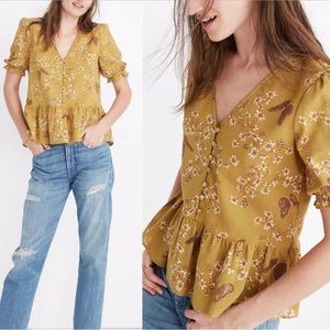 Madewell courtyard ruffle hem top